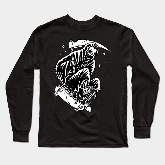 Grim Skater Long Sleeve T-Shirt by quilimo